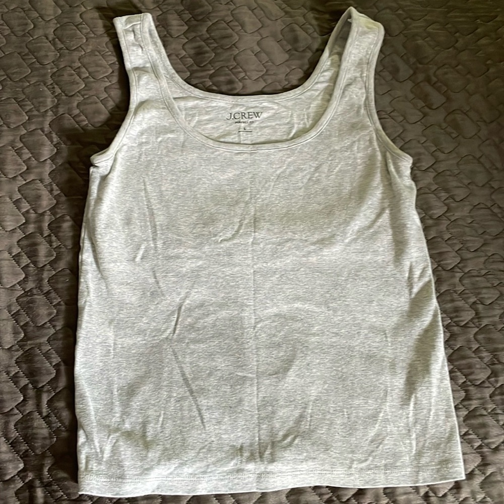 J crew perfect fit tank with built in bra SZ L